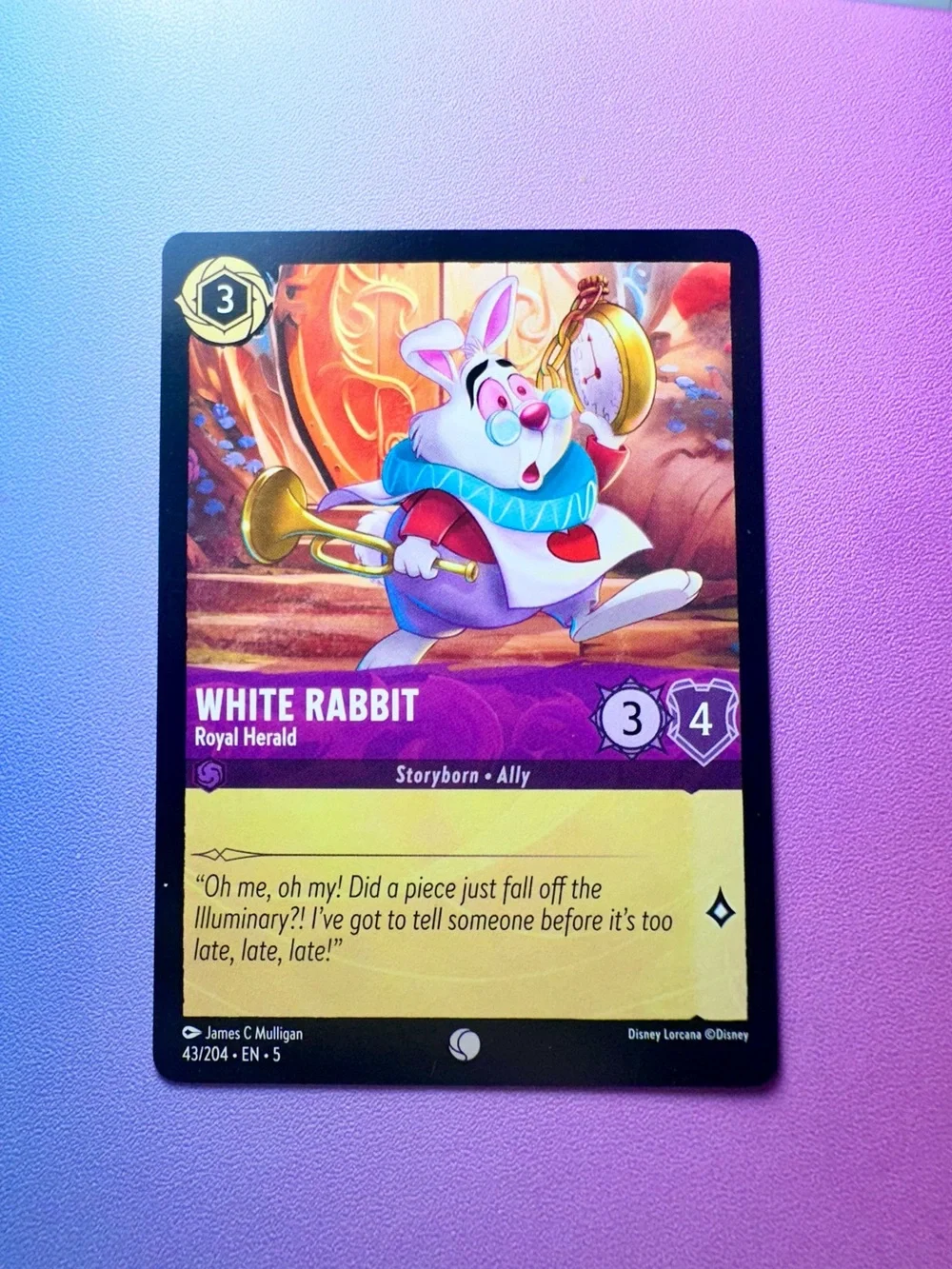 white rabbit [alice in wonderland] - 43/204 (common) — lorcana: shimmering skies